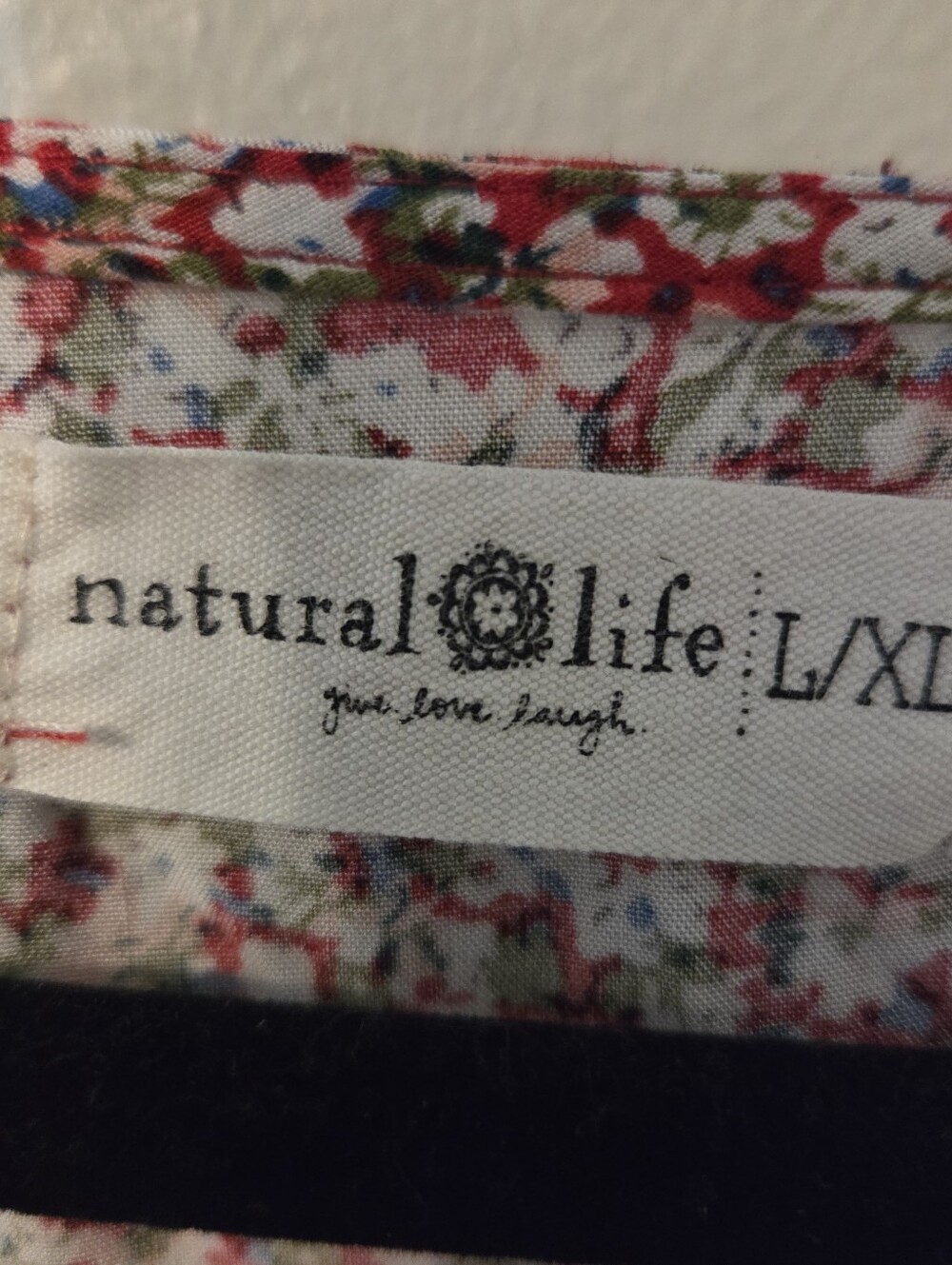 Natural Life Women's Stella Mini Oversized Floral Red Babydoll Dress Pocket L/XL - Picture 8 of 9